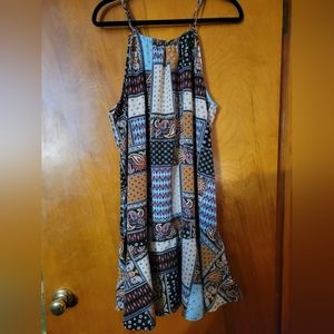 Shein silky tie back halter dress